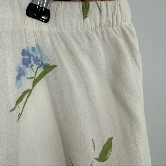 Joe Fresh Floral Spring Midi Skirt Womens L Cream Pastel Easter Church Pretty - Picture 4 of 10
